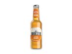 En flaske med orangefarvet alkoholisk drik, mærket 'Zesty Orange'.