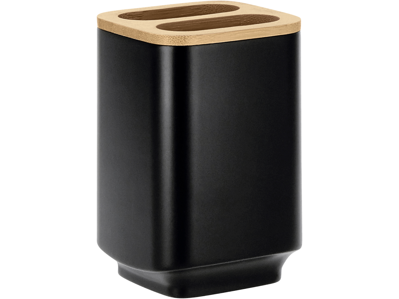 Suport negru pentru periuțe de dinți cu capac de bambus LIVARNO