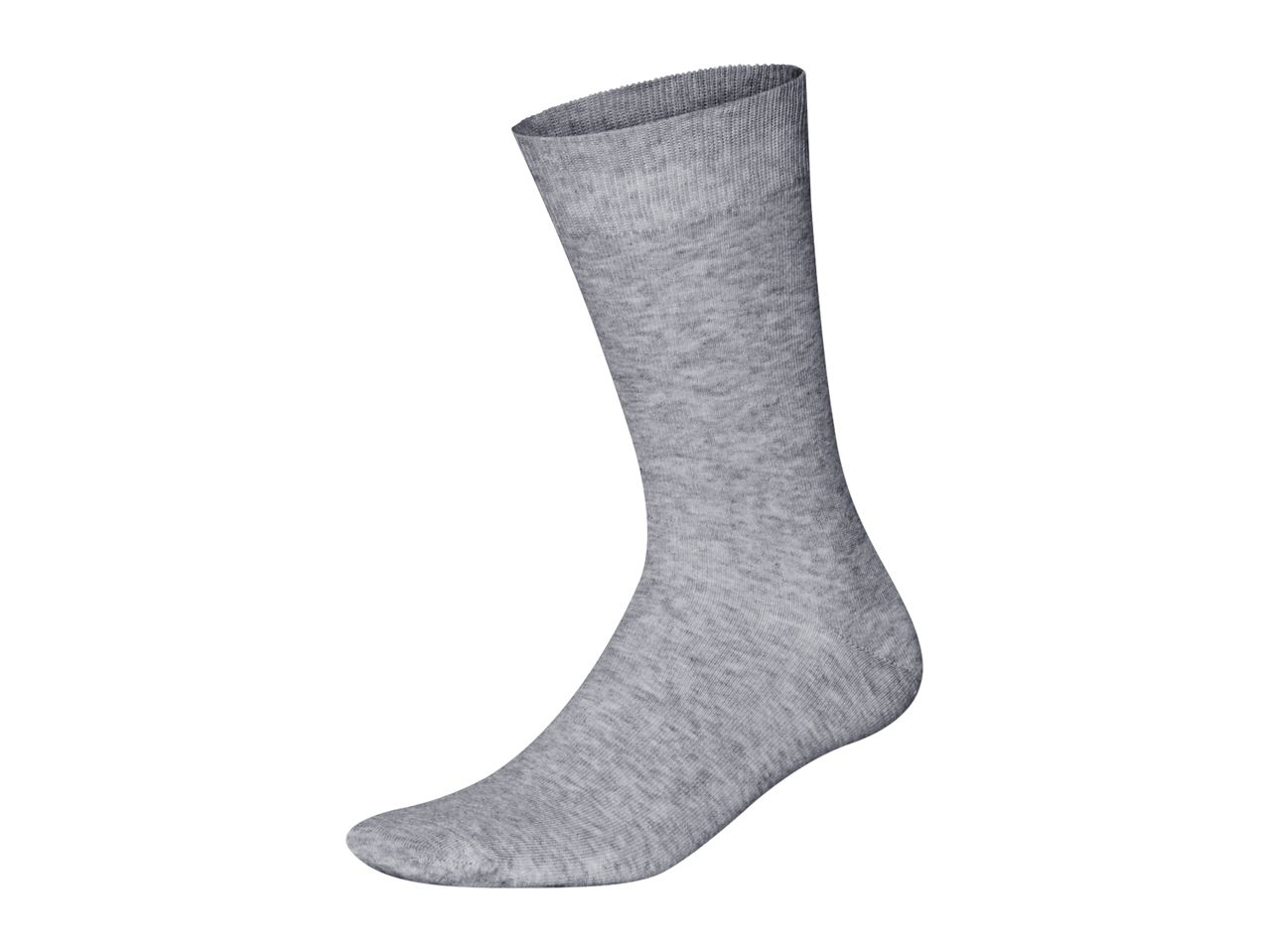 A single light gray sock, made of a soft, ribbed knit fabric.