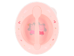 Pink Peppa Pig baby bowl with a spoon