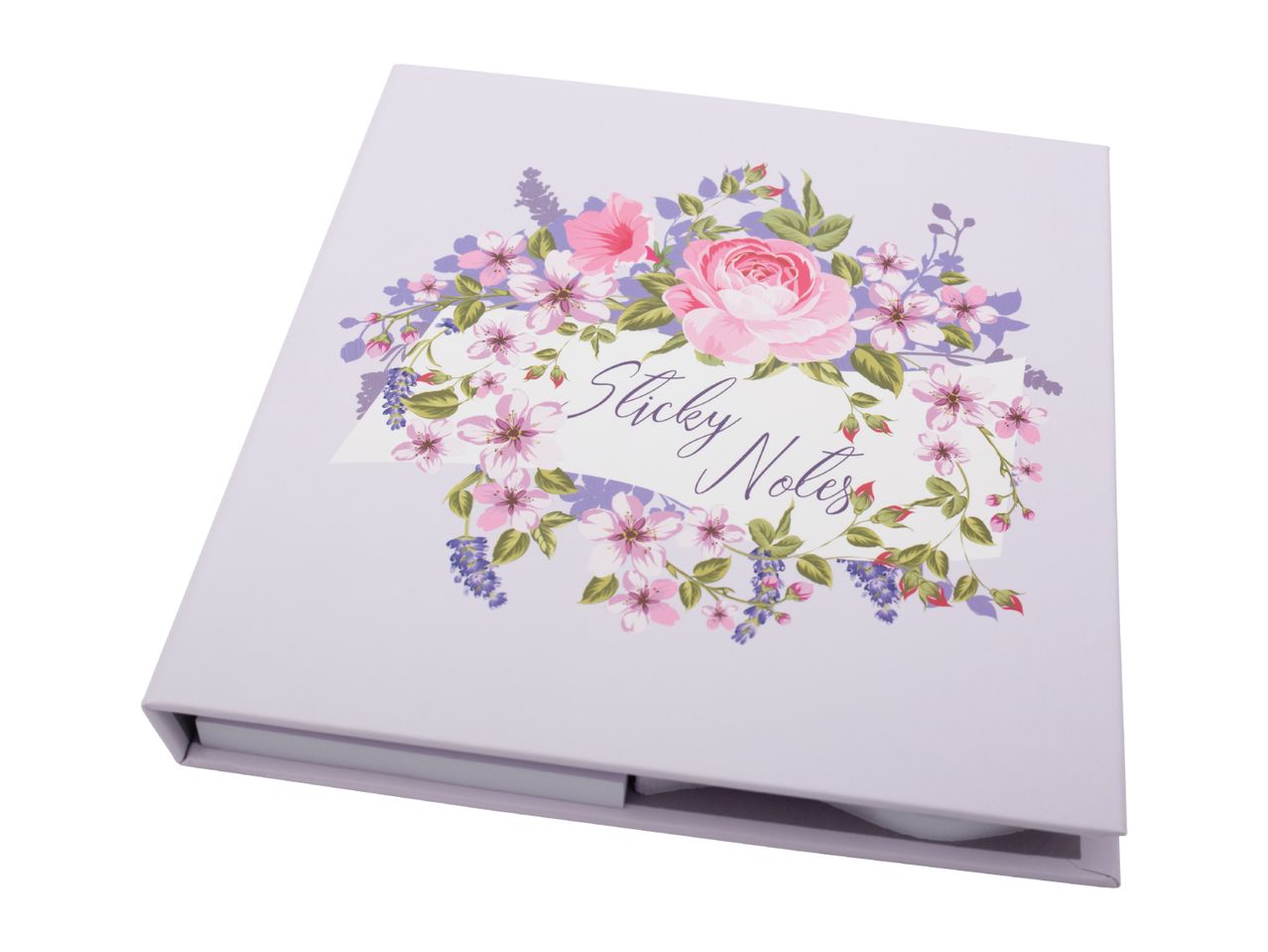 Floral sticky notes set with a light purple cover and 'Sticky Notes' text