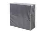 Stack of dark grey napkins or paper towels in clear plastic packaging with a white zipper.