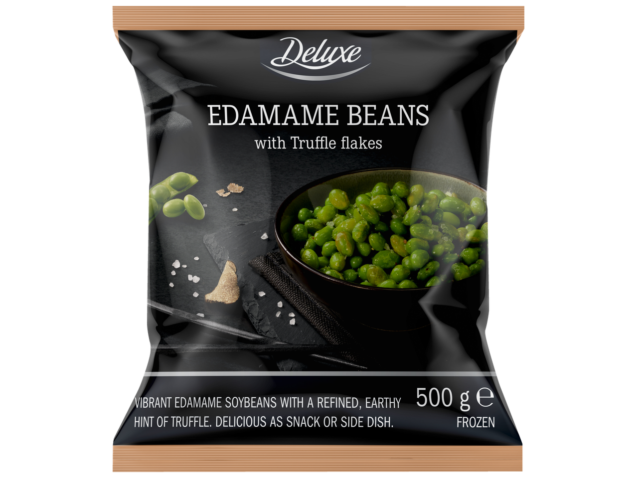DELUXE Boabe de Edamame cu fulgi de trufe, 500g, congelate.
