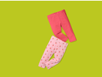 Leggings Capri LUPILU, pack de 2: um rosa liso e um rosa com estampado de morangos.