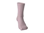 Single light pink sock, standing upright on a white background