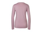 Back view of a women's long-sleeved functional shirt in dusty pink