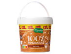 Een grote emmer Maribel 100% natuurlijke pindakaas.