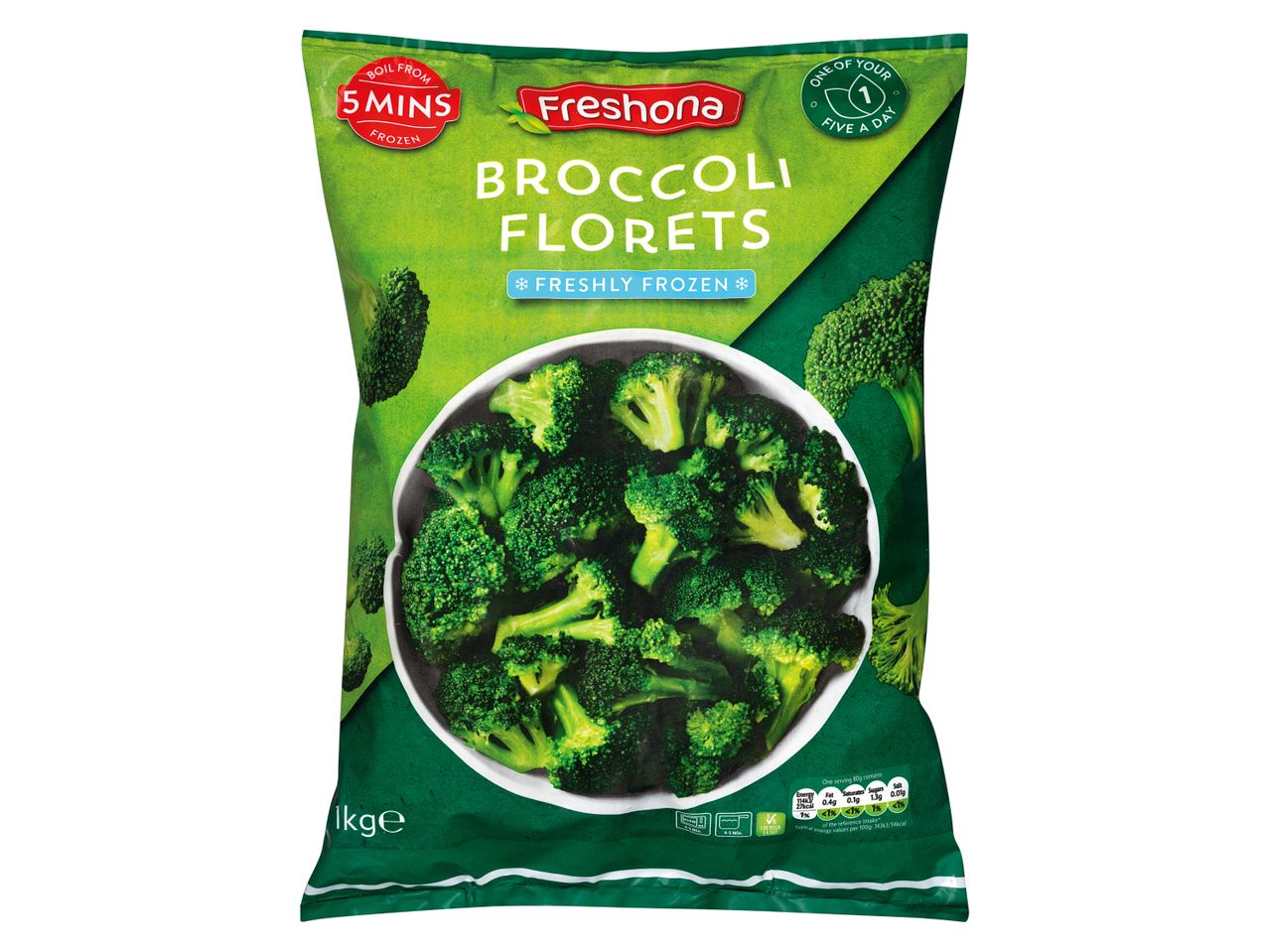 Freshola frozen broccoli florets, 1kg.