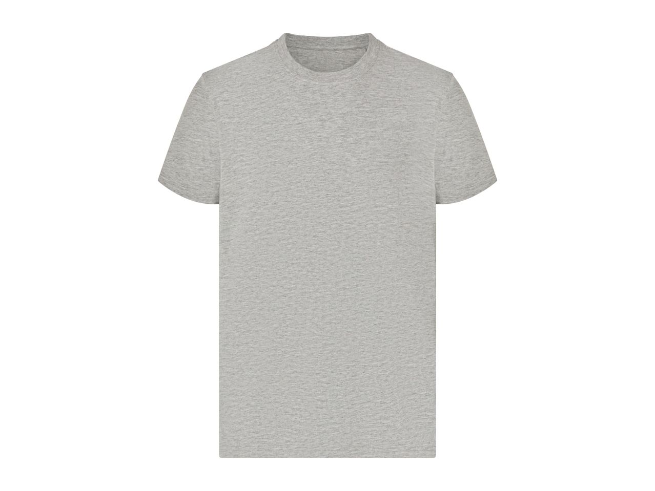 A heather grey crew neck t-shirt.