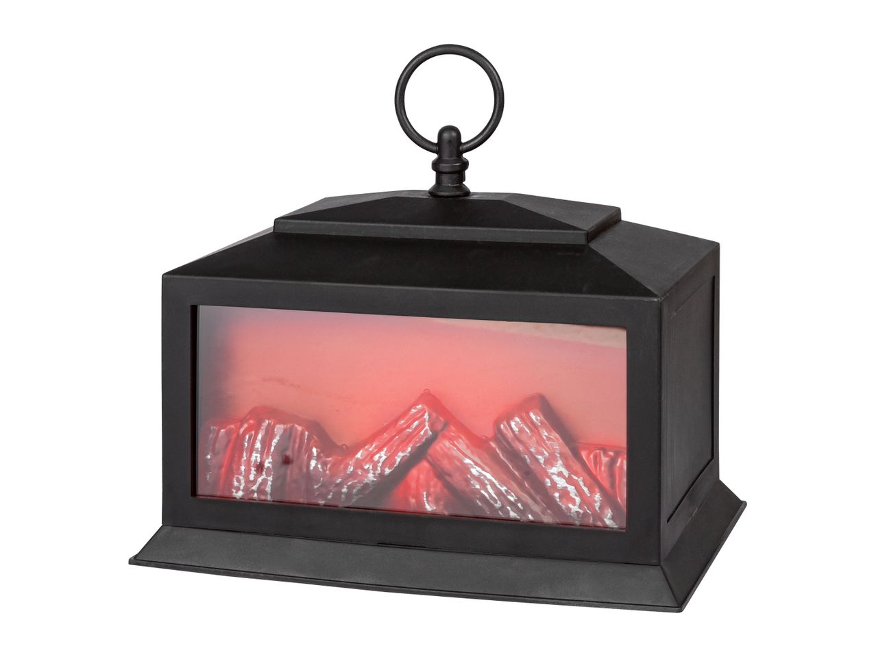 Go to full screen view: Livarno Home Battery Operated LED Fireplace Style Lantern - Image 2