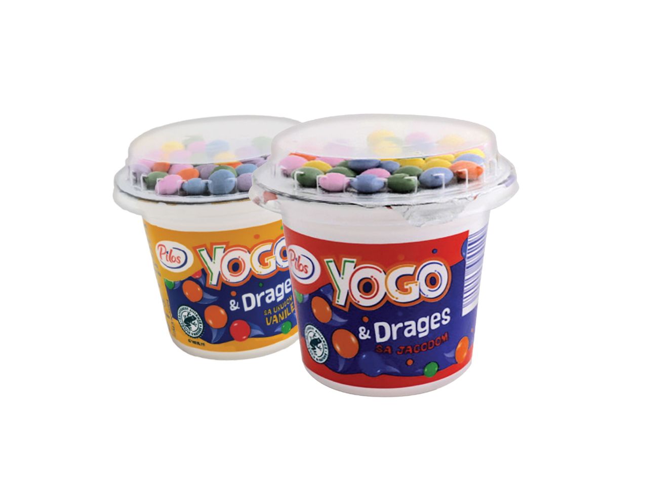 Dve čašice jogurta Yogo sa voćem.