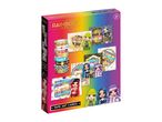 Rainbow-themed tape art cards set with various decorative tapes and character illustrations.
