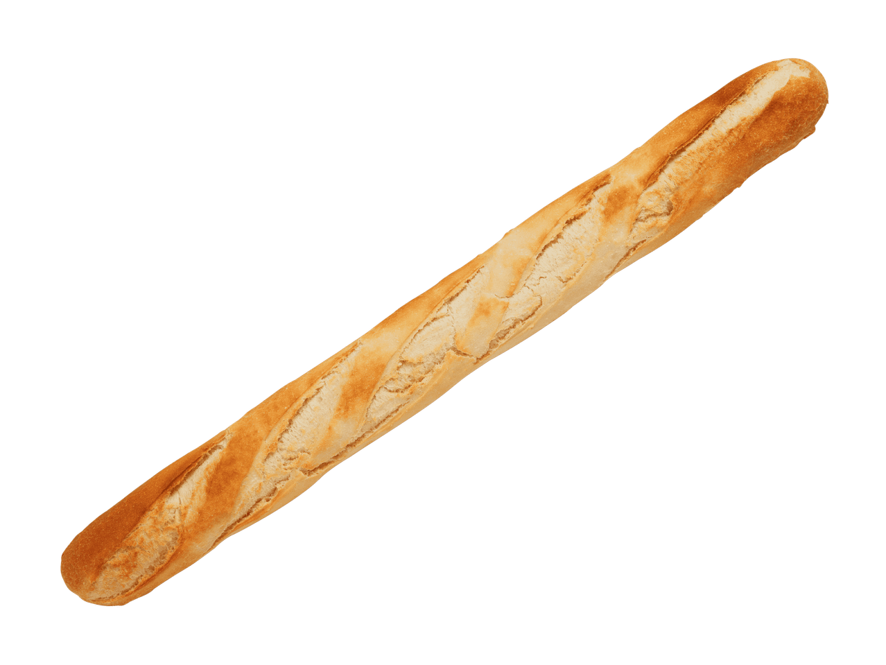Ein goldenes Baguette auf schwarzem Hintergrund.
