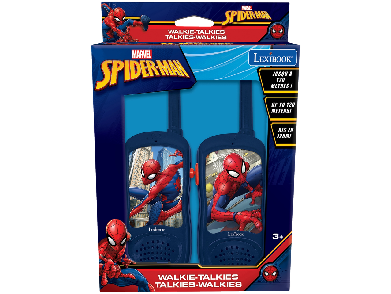 Walkie-talkies Lexibook Spider-Man με εμβέλεια έως 120 μέτρα.