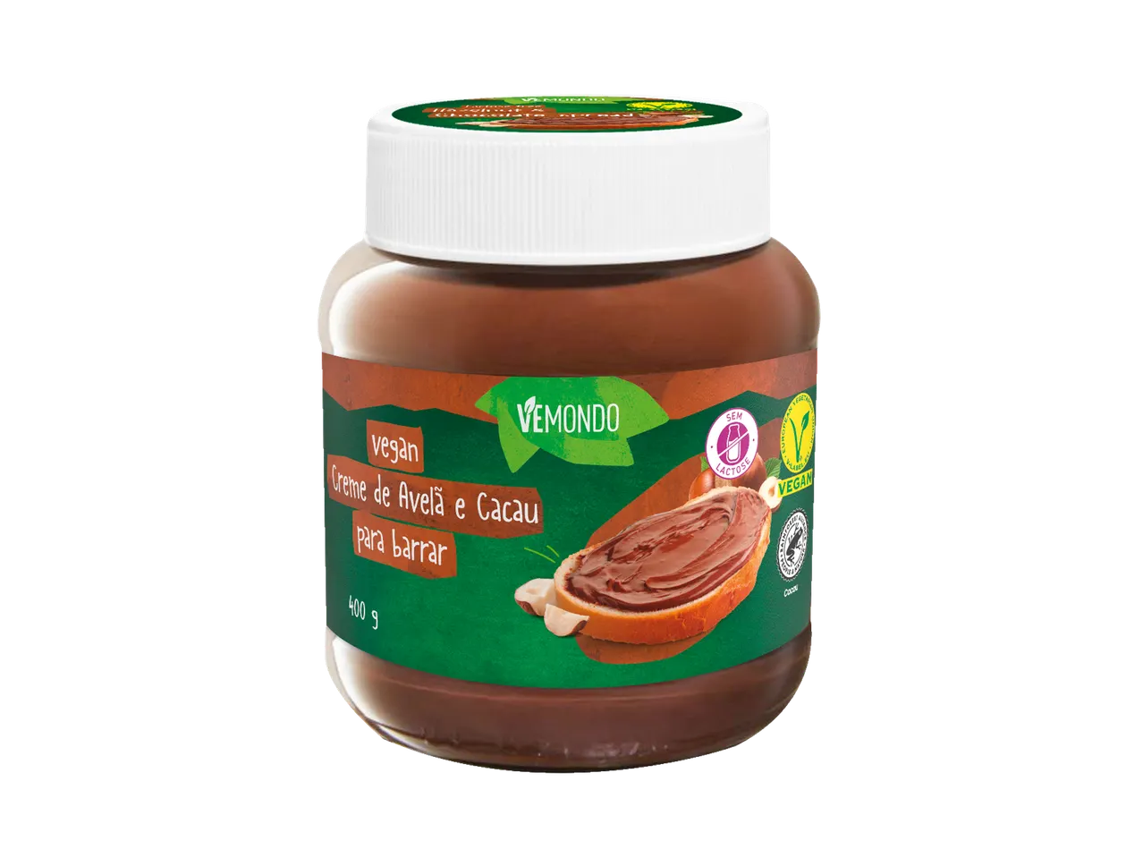 Creme de Avelã e Cacau vegano Vemondo, sem lactose