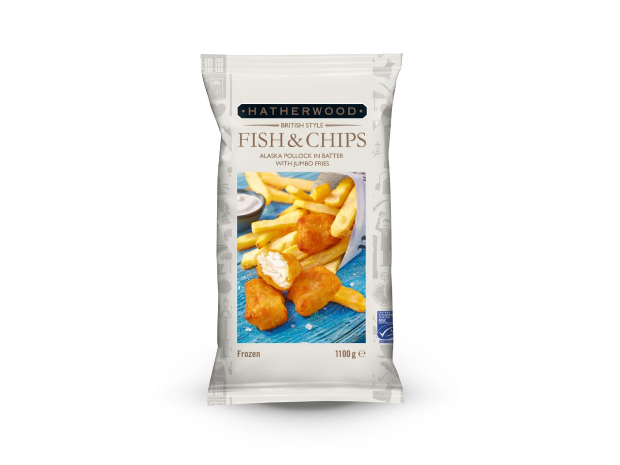 Hatherwood British Style Fish & Chips, smrznuti aljaški polak u tijestu s pomfritom, 1100 g.