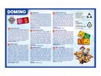 Paw Patrol dominoes game with rules in multiple languages and product information.