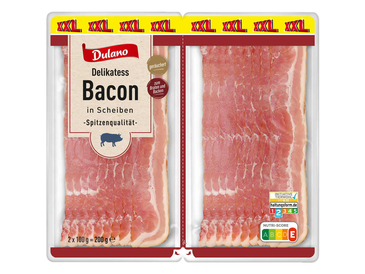 Dulano Delikatess Bacon in Scheiben, geräuchert, XXL Packung