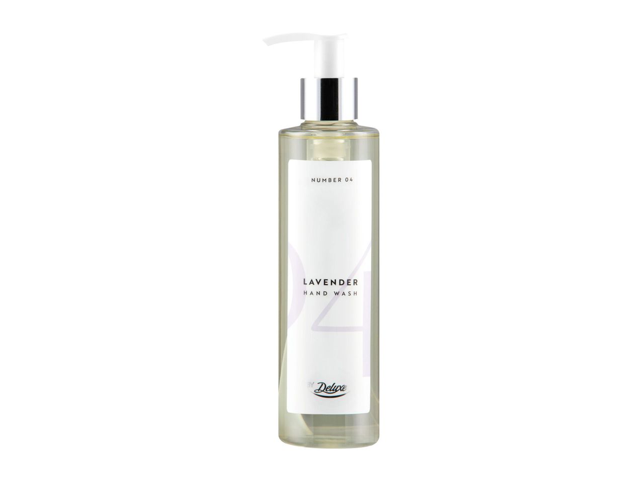 Deluxe Lavender Hand Wash, Number 04, in a clear pump bottle