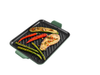 Placa de grelhar em ferro fundido SILVERCREST com vegetais grelhados: curgete, pimentos e espargos.