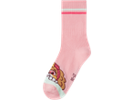 Roze čarape sa prugama i licem crtanog psa, veličina 27-30