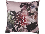LIVARNO GRS aksominis pagalvės užvalkalas su gėlių raštu rožiniais ir tamsiais tonais.
