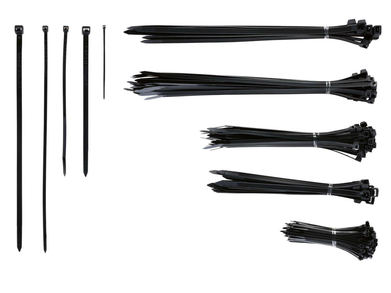 Parkside® kaablisidemed erinevates suurustes ja pakendites.