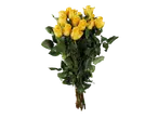 Um buquê de rosas amarelas.
