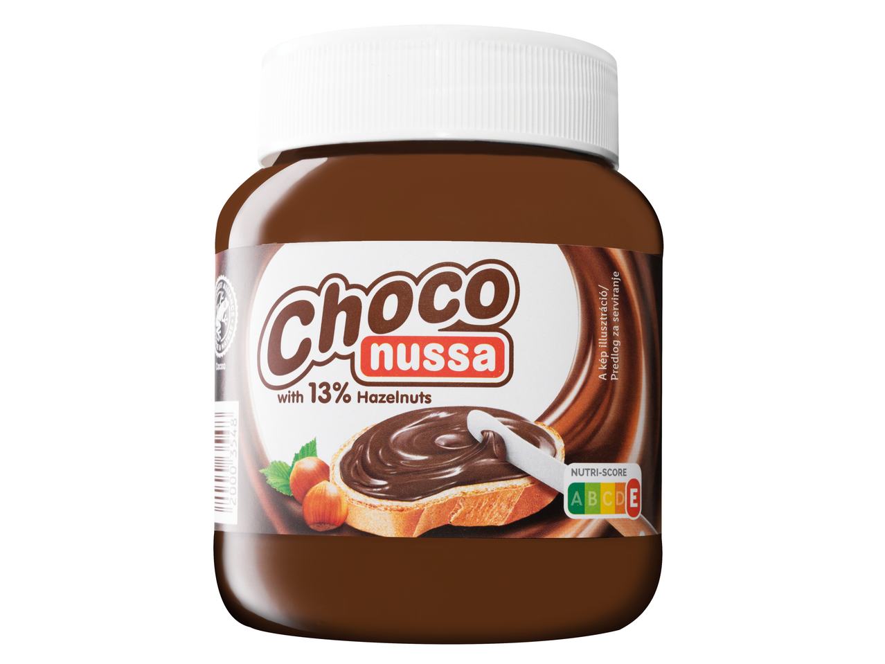 Choco Nussa mogyorókrém üvegben.