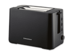 Ein schwarzer, kompakter Toaster der Marke Bestron.