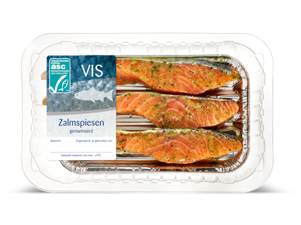 Zalmspiesen gemarineerd voor 4.99 EUR