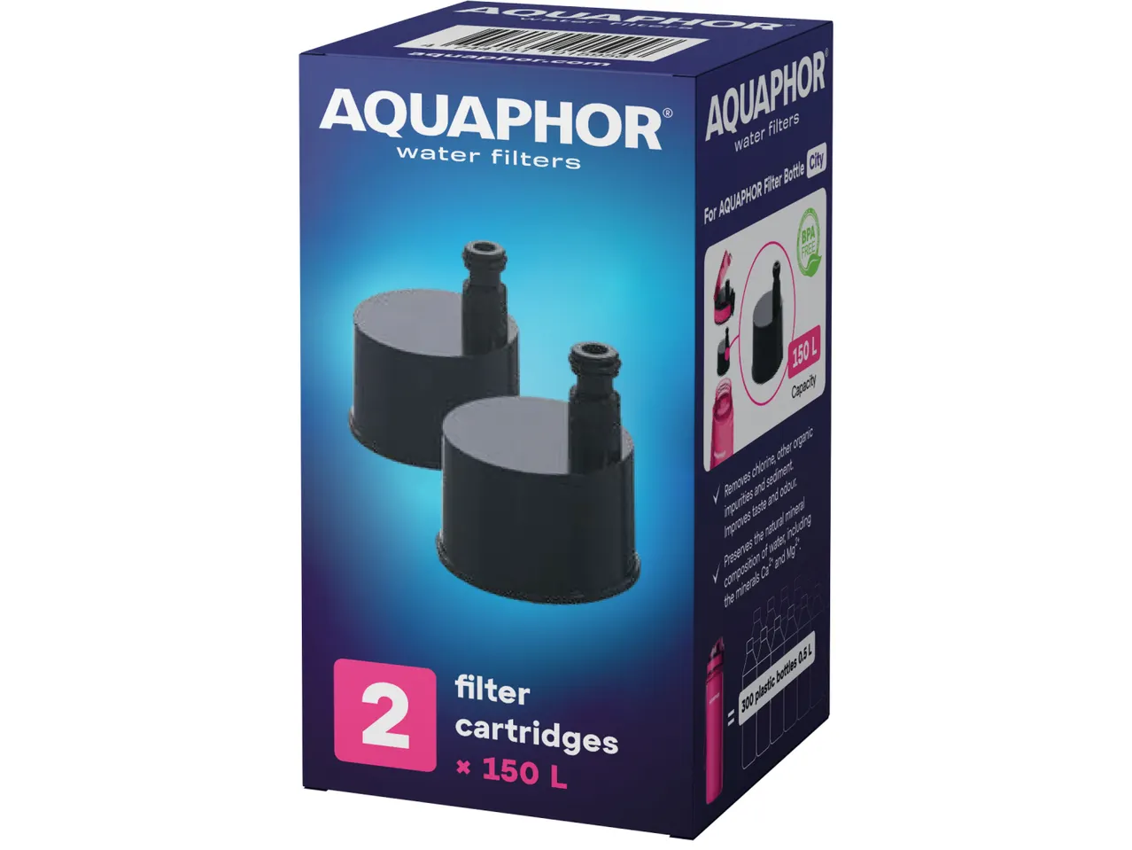 Две филтърни касети Aquaphor за бутилка City с капацитет 150 л.