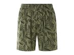 Olive green printed men's shorts.
