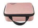 Pink CRIVIT hard case with a black zipper and handle.