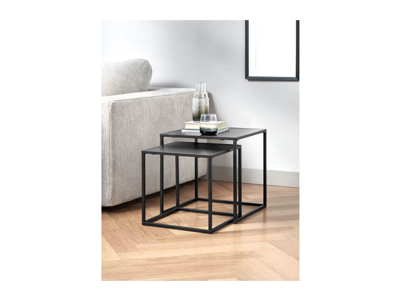 Go to full screen view: Livarno Home Nesting Side Tables - Set of 2 - Image 7