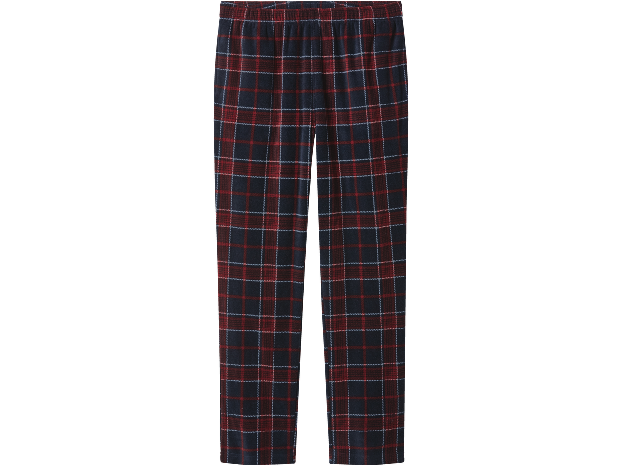 esmara® vīriešu flīsa pidžamas bikses ar sarkanu un zilu rūtainu rakstu