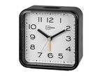 Black square alarm clock with a white face and black numbers, showing 10:10.