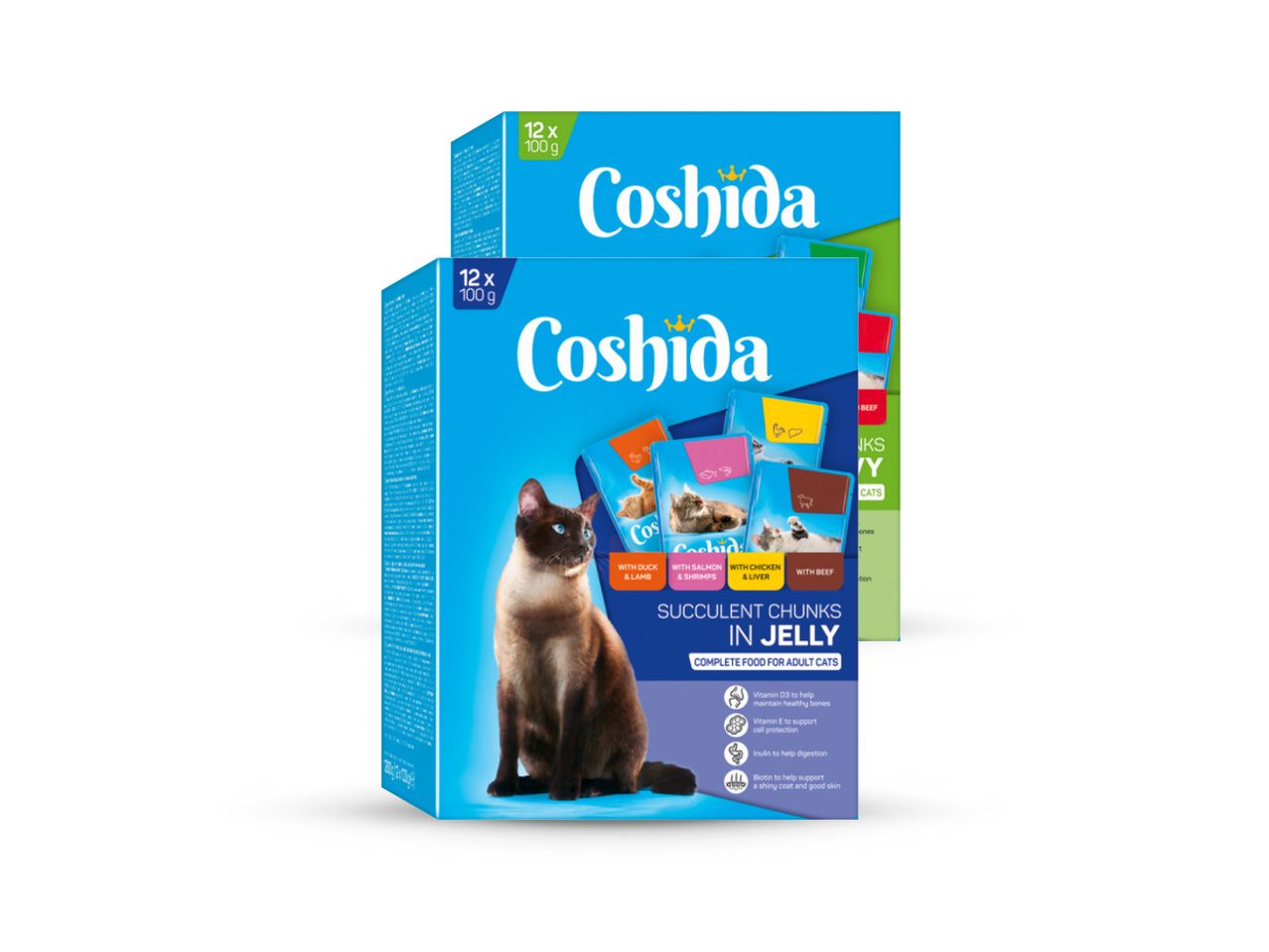 Dvije kutije mačje hrane Coshipda.