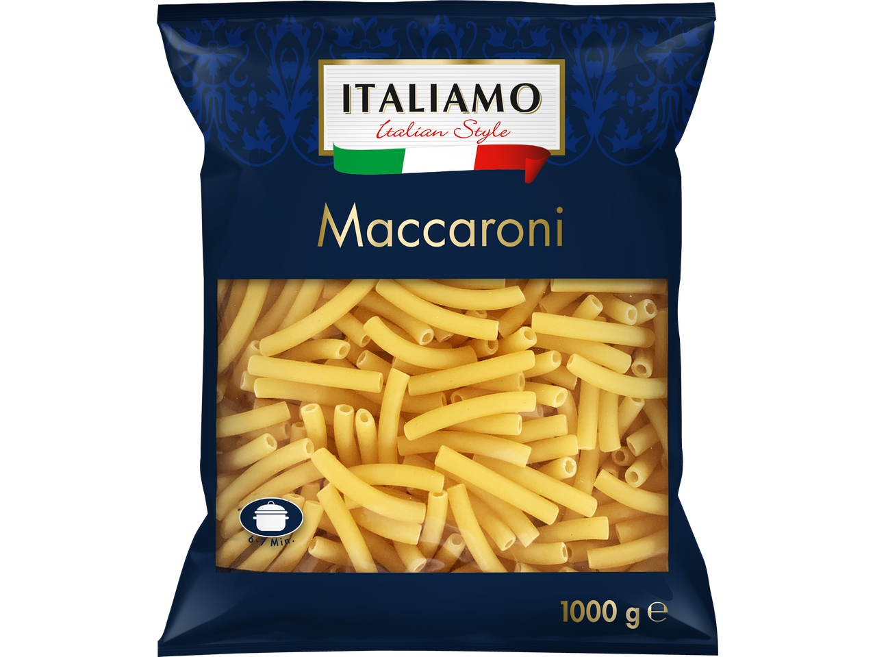 Italimo makaroner, italiensk stil, 1000g.