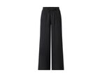 Black wide-leg trousers with a drawstring waist