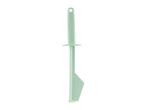Light green plastic spatula with a hanging hole on the handle