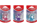 Maped PVC Free gumice za brisanje u roze, ljubičastoj i plavoj boji.