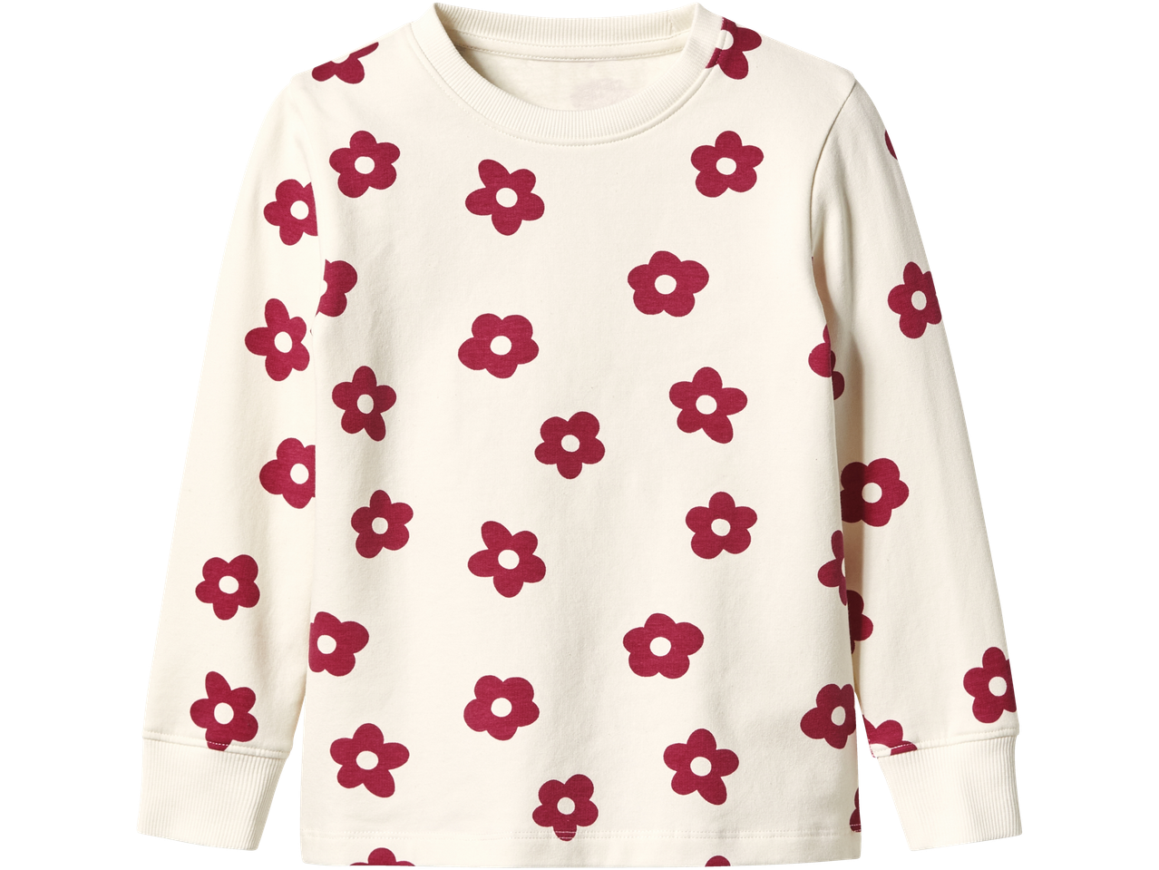 lupilu® Termalna bluza za djevojčice, krem s crvenim cvjetovima