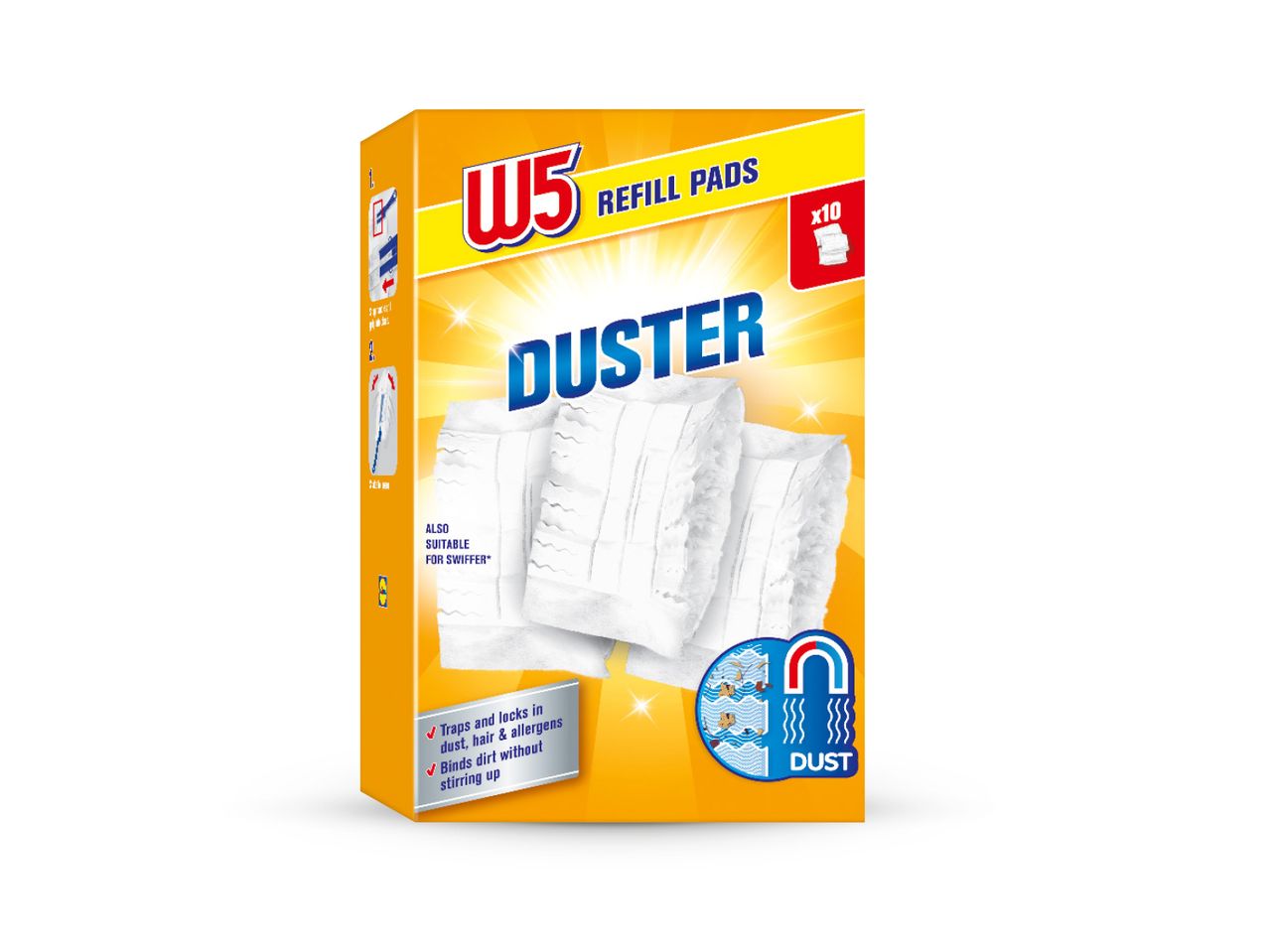 W5 Duster Refill Pads, pakiranje od 10 komada, pogodno i za Swiffer.