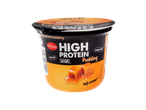 Pudding caramel Milbona, bogat în proteine, sărac în grăsimi și fără lactoză.