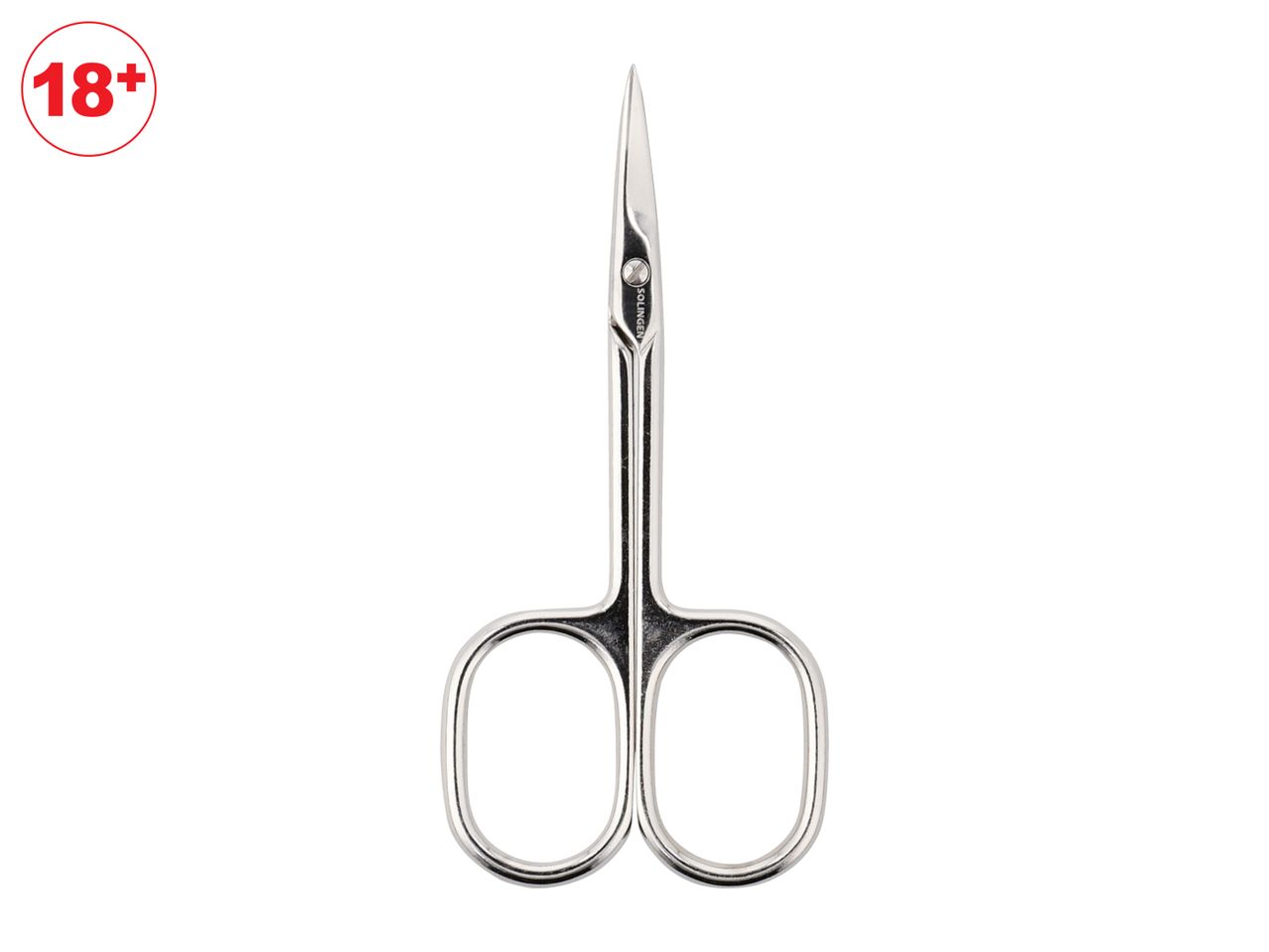 Solingen brand cuticle scissors for precise nail care.