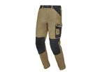 Parkside men's work trousers in beige and black with cargo pockets.