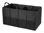 Black car boot organiser with compartments and mesh pockets