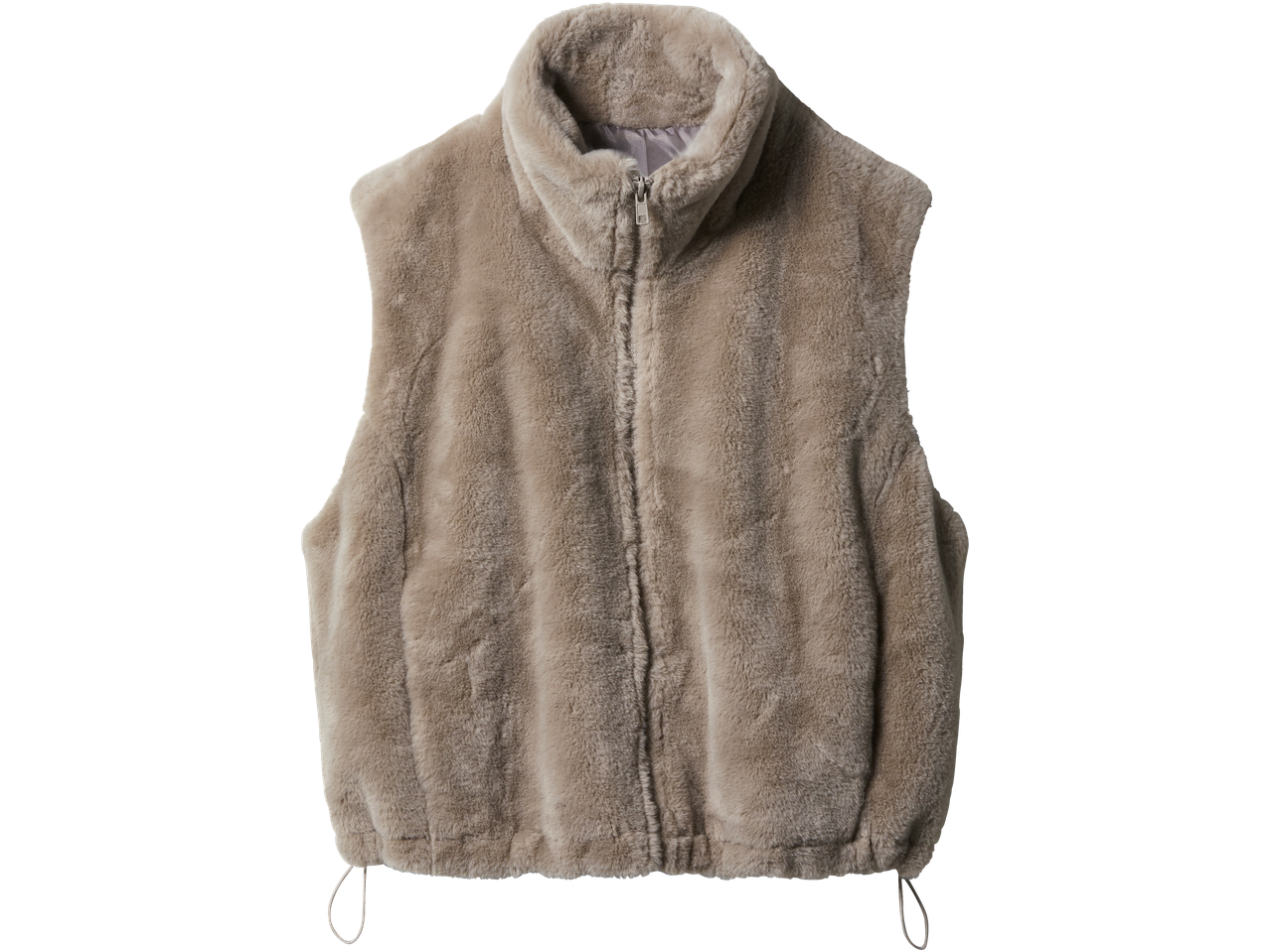 Esmara moteriška dirbtinio kailio liemenė, smėlio spalvos, su užtrauktuku ir reguliuojamu kraštu