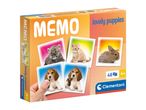 Memory game box featuring cute animal babies like a leopard cub, kitten, rabbit, and beagle puppies.